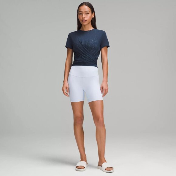 lululemon True Navy Tie-Waist Breathable Short-Sleeve Shirt size 4 or 6 - Picture 3 of 11